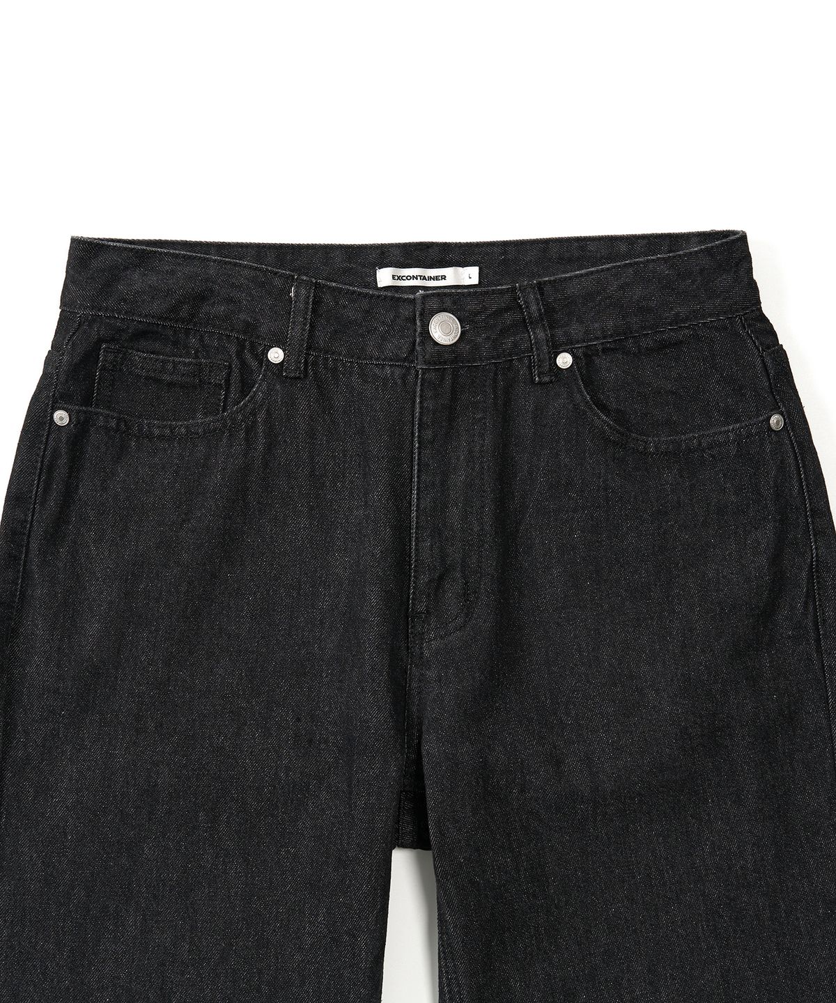 엑스컨테이너(EXCONTAINER) WIDE DENIM PANTS (RAW BLACK)