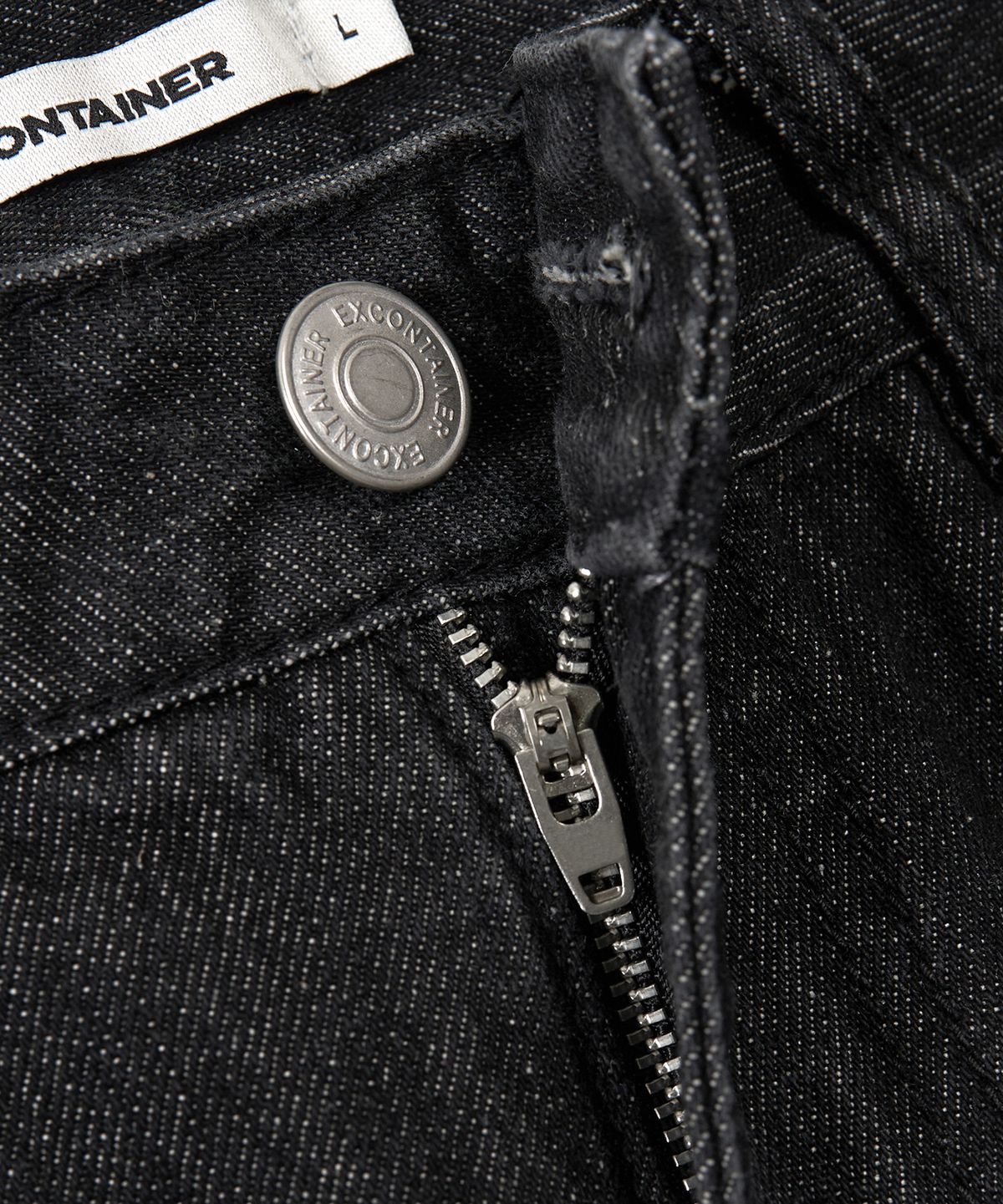 엑스컨테이너(EXCONTAINER) WIDE DENIM PANTS (RAW BLACK)