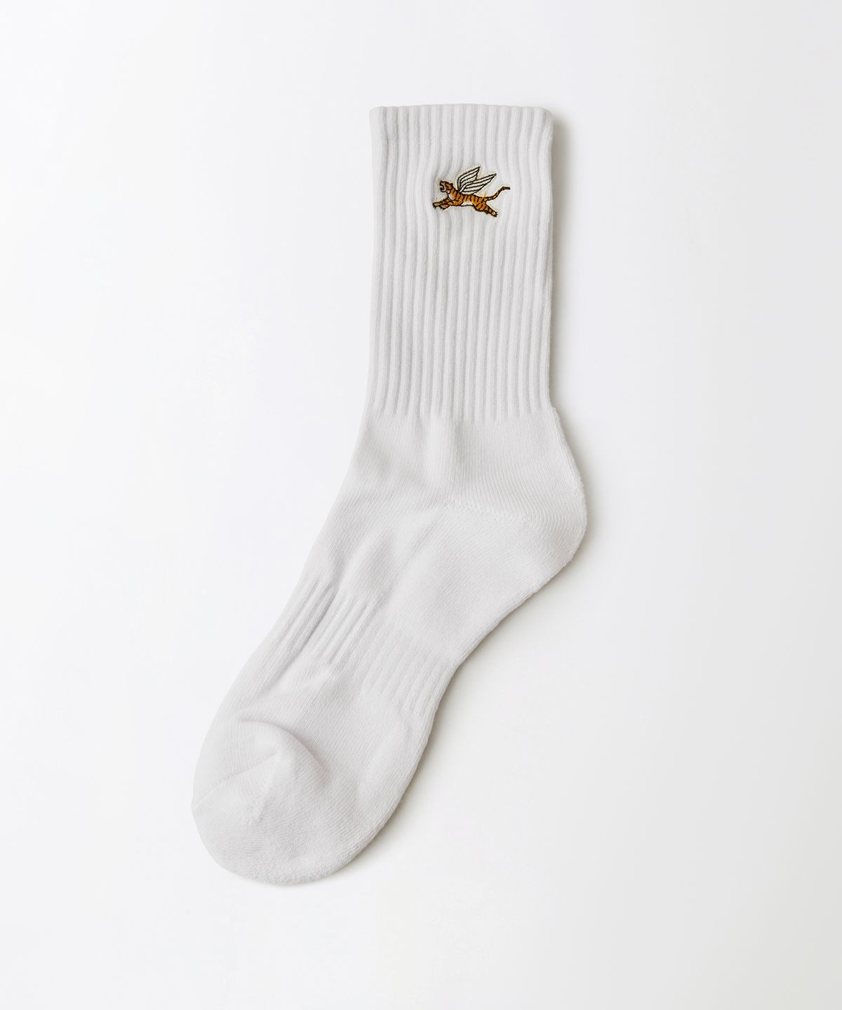 아웃스탠딩(OUTSTANDING) [3PACK] MIGHTY TIGER LOGO SOCKS_WHITE