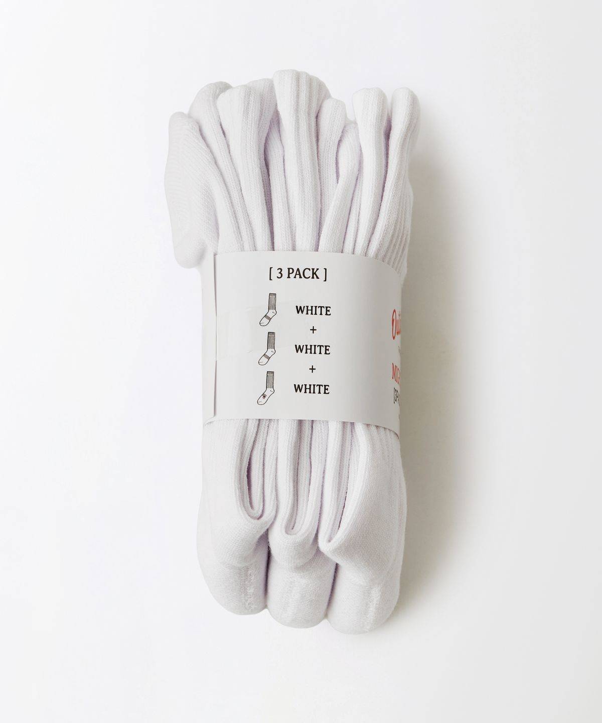 아웃스탠딩(OUTSTANDING) [3PACK] MIGHTY TIGER LOGO SOCKS_WHITE
