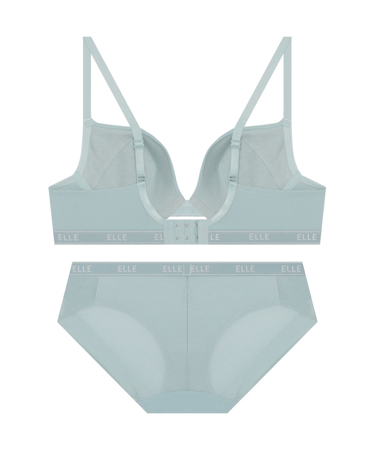 엘르이너웨어(ELLE INNERWEAR) 페미닌 쿨 서포트 브라 팬티 세트 - 민트블루