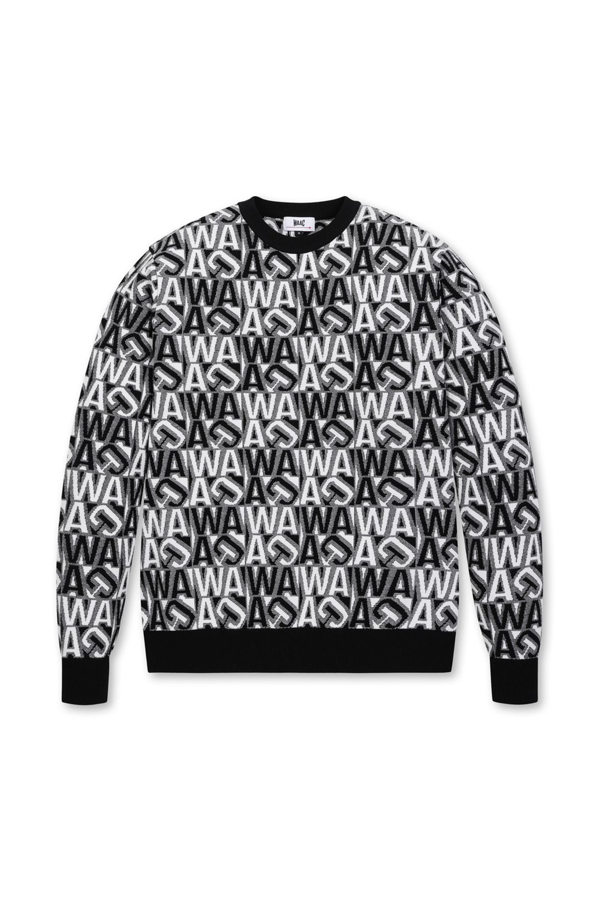 왁(WAAC) Men Squared WAAC Crewneck Sweater_WMWAS25101BKX