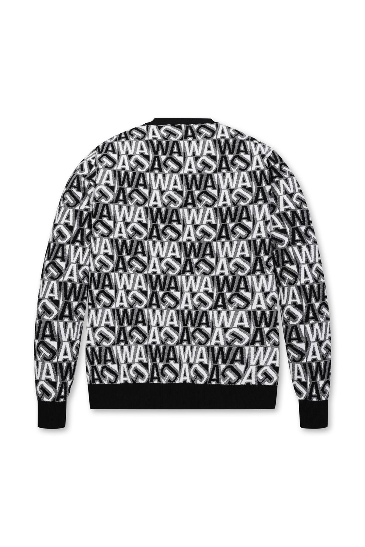 왁(WAAC) Men Squared WAAC Crewneck Sweater_WMWAS25101BKX