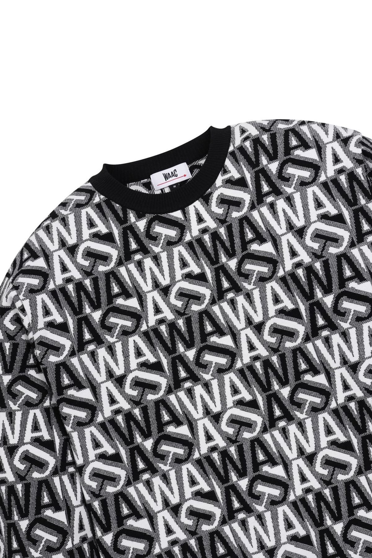 왁(WAAC) Men Squared WAAC Crewneck Sweater_WMWAS25101BKX