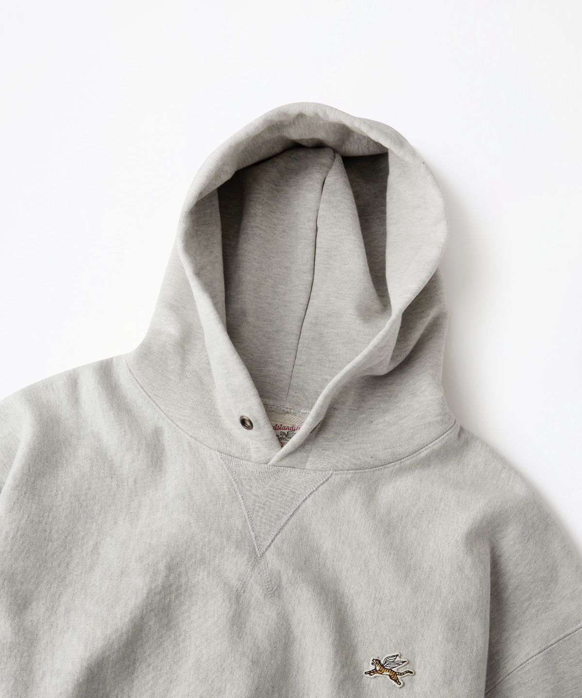 아웃스탠딩(OUTSTANDING) MIGHTY TIGER LOGO HOOD SWEAT_3%MELANGE GRAY