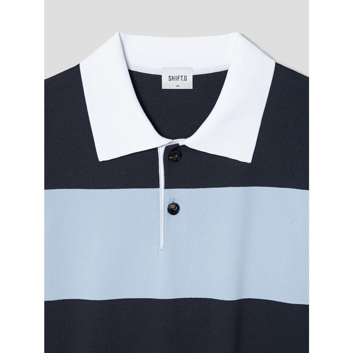 시프트지(SHIFT.G) Block Pattern Polo  Sky Blue