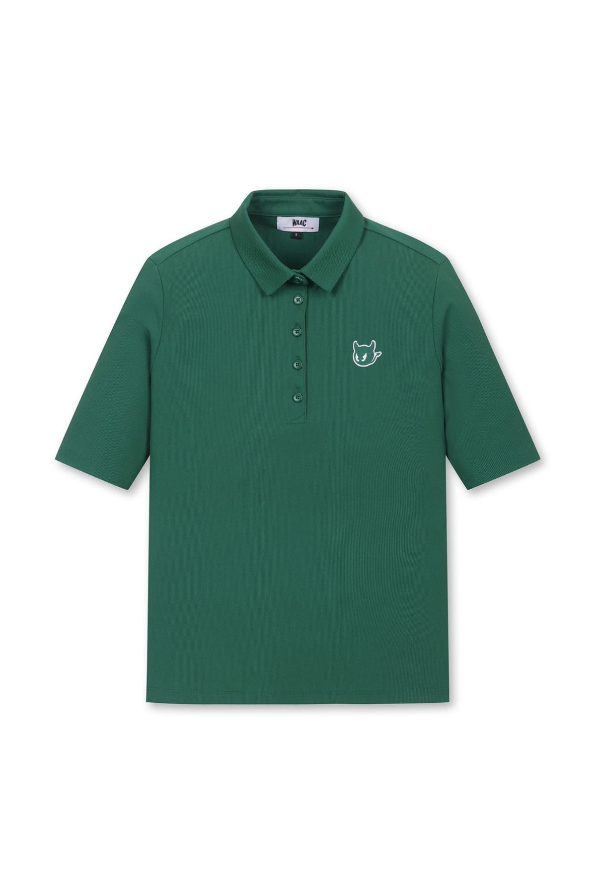 왁(WAAC) Women Ribbed Slim SS Polo_WWTCM25904GRX