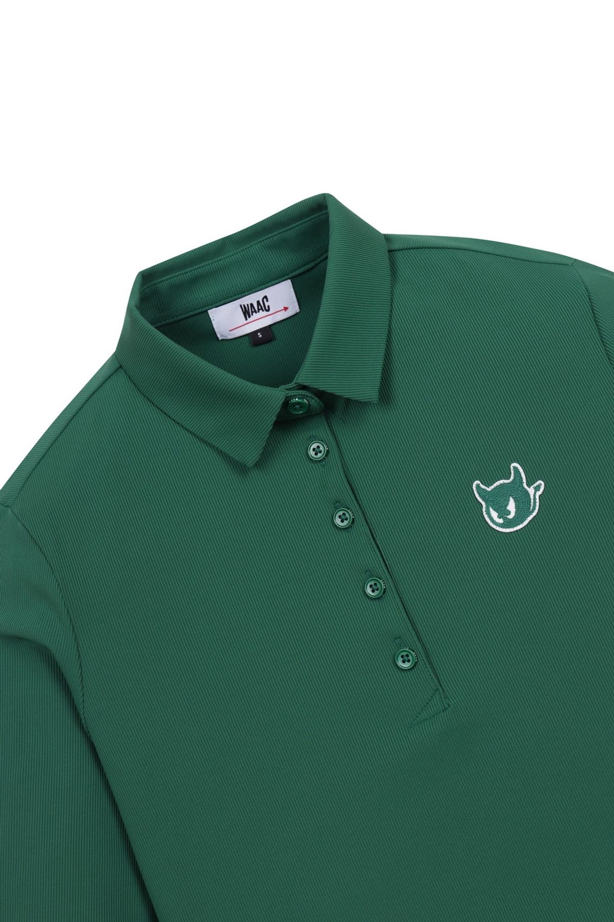 왁(WAAC) Women Ribbed Slim SS Polo_WWTCM25904GRX