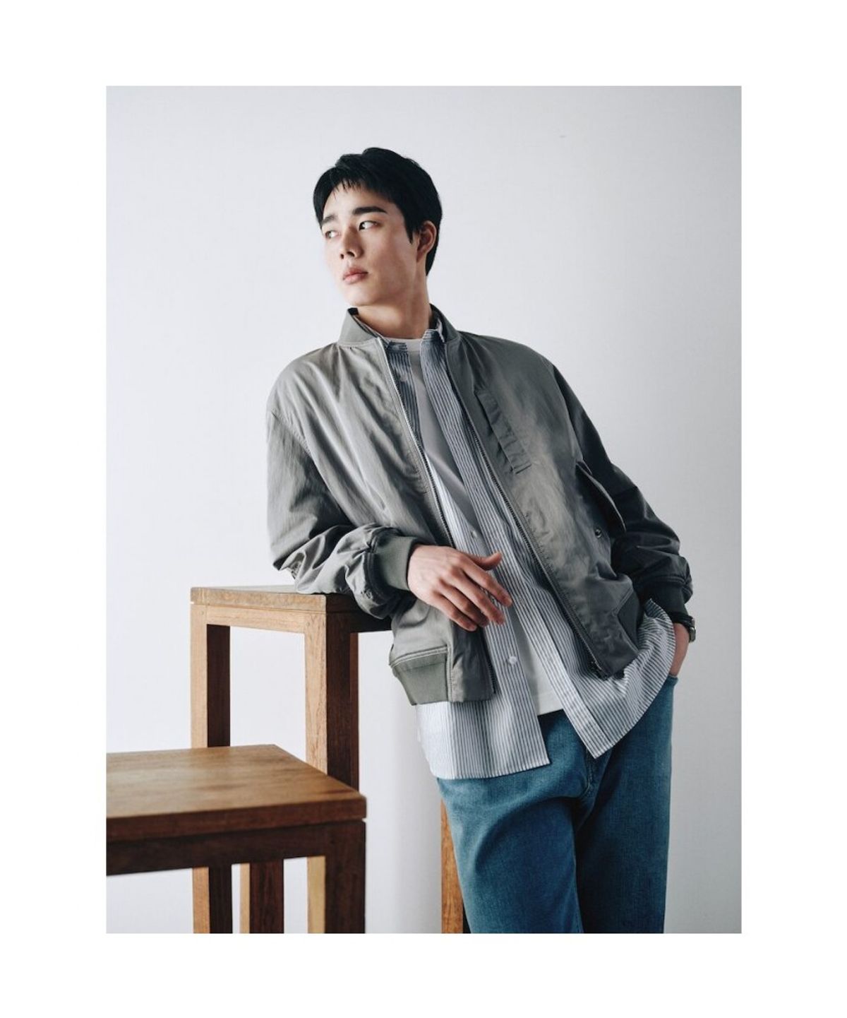 시프트지(SHIFT.G) Reversible Aviator Jumper  Khaki