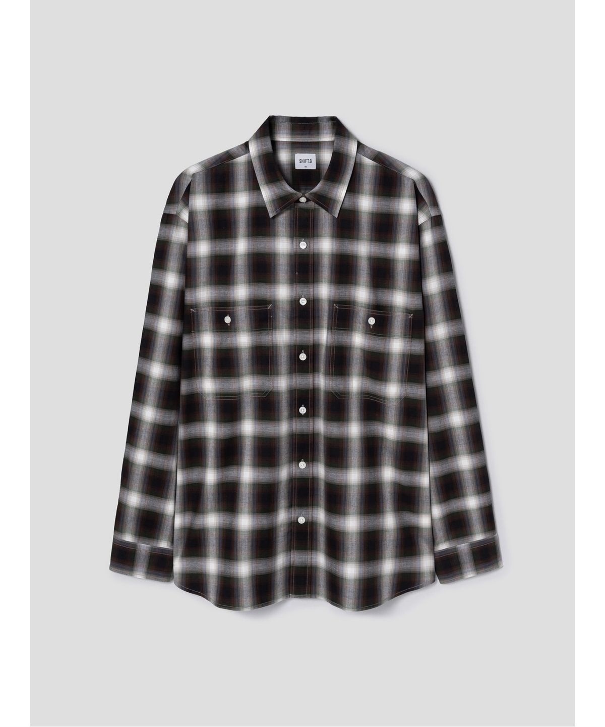 시프트지(SHIFT.G) Ombre Check Cloud Shirts  Brown
