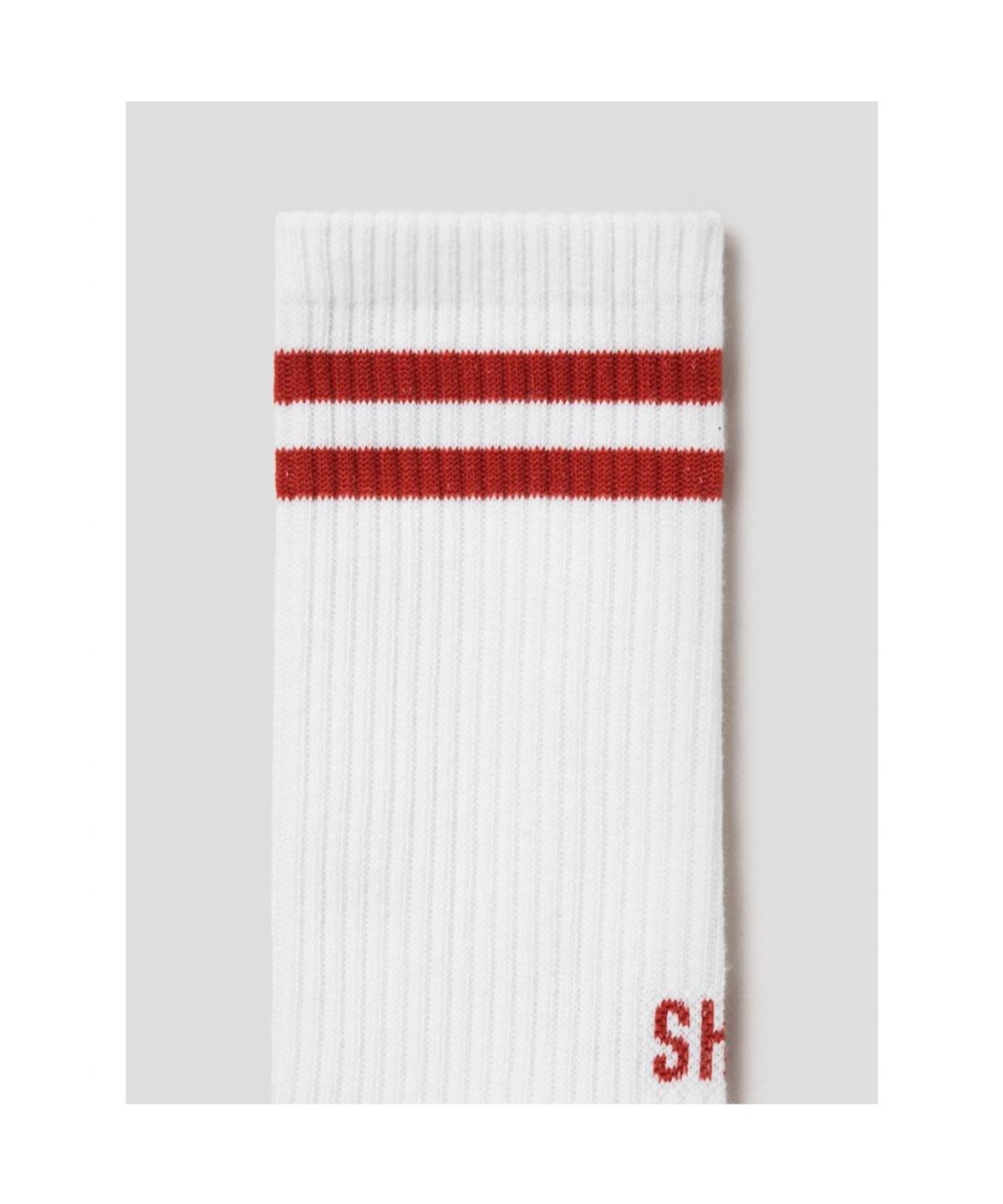 시프트지(SHIFT.G) Stripe Back Logo Casual Socks  White
