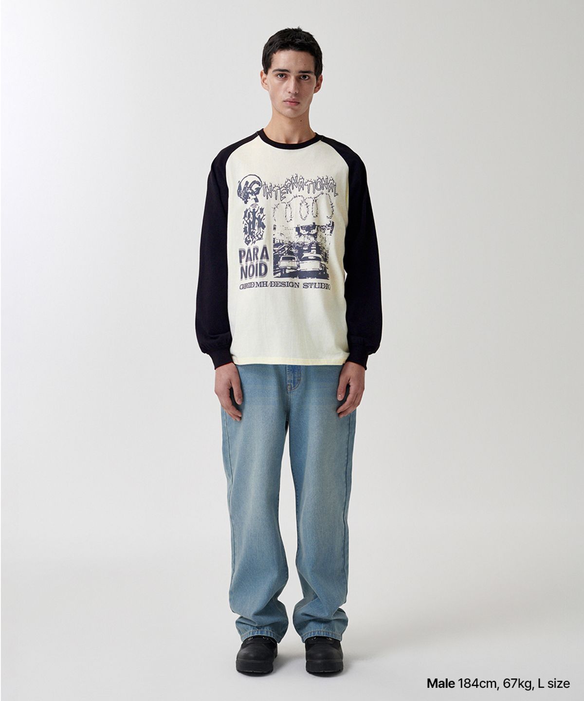 마하그리드(MAHAGRID) INTERNATIONAL RAGLAN LS TEE CREAM(MG2DFMT561A)