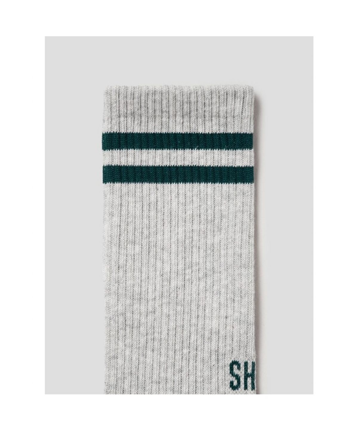 시프트지(SHIFT.G) Stripe Back Logo Casual Socks  Light Grey