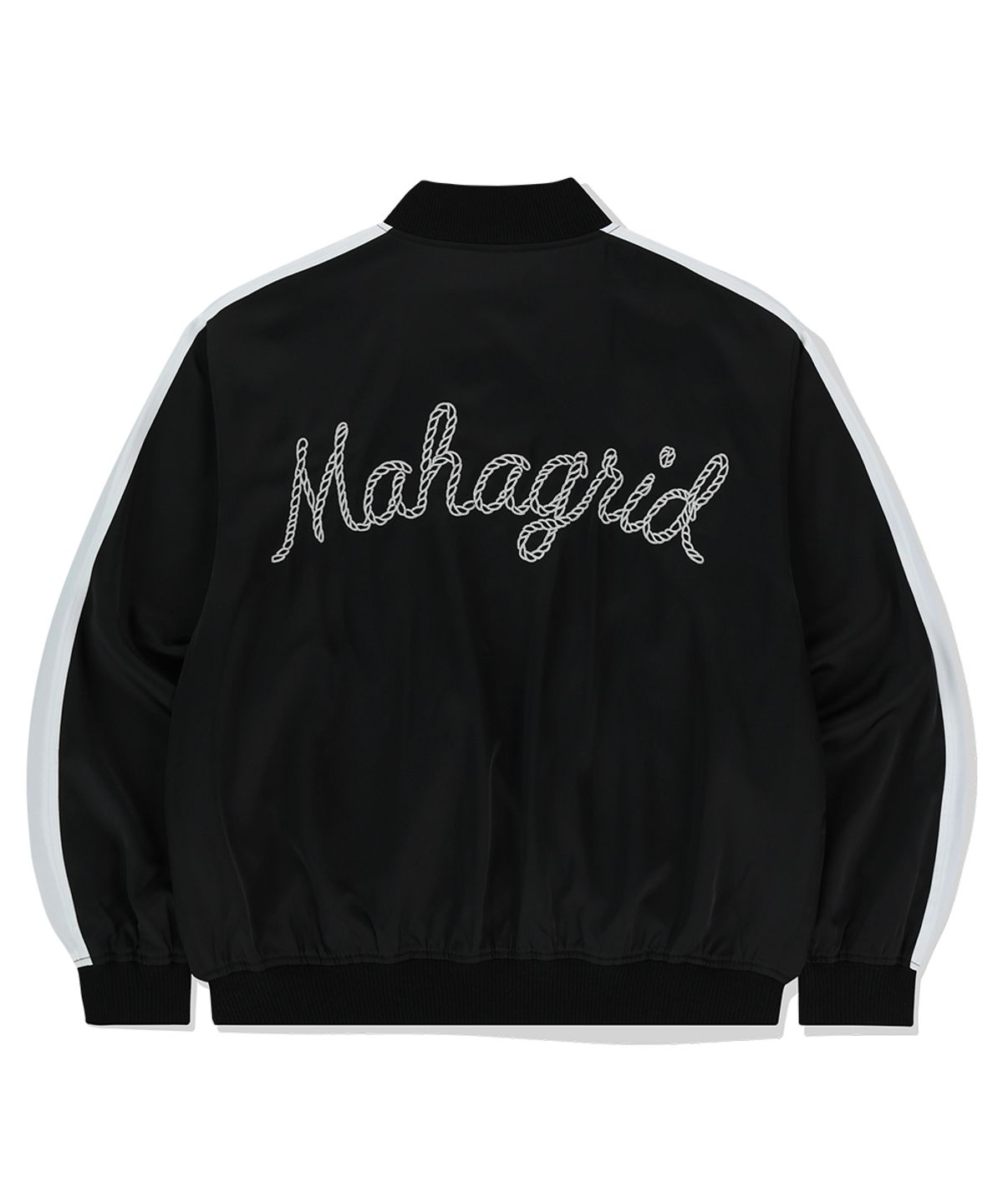 마하그리드(MAHAGRID) ROPE LOGO SATIN JACKET BLACK(MG2FSMJ246A)
