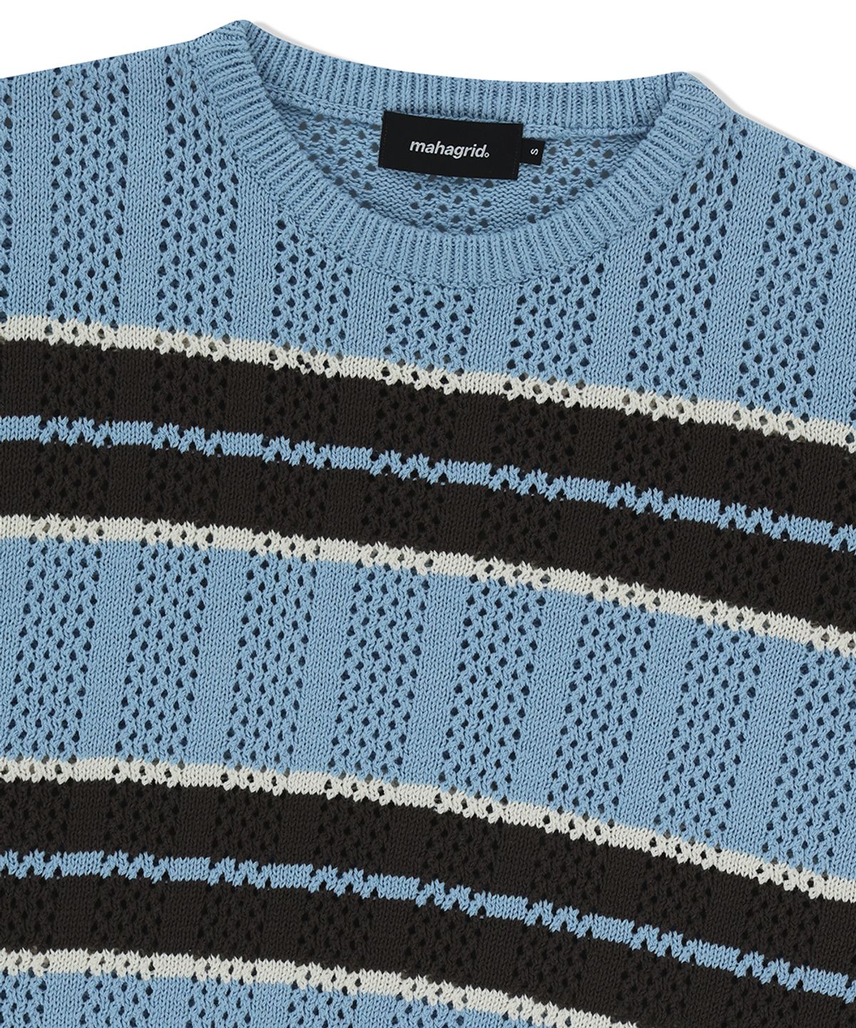 마하그리드(MAHAGRID) MESH STRIPE KNIT SKYBLUE(MG2FSMK611A)