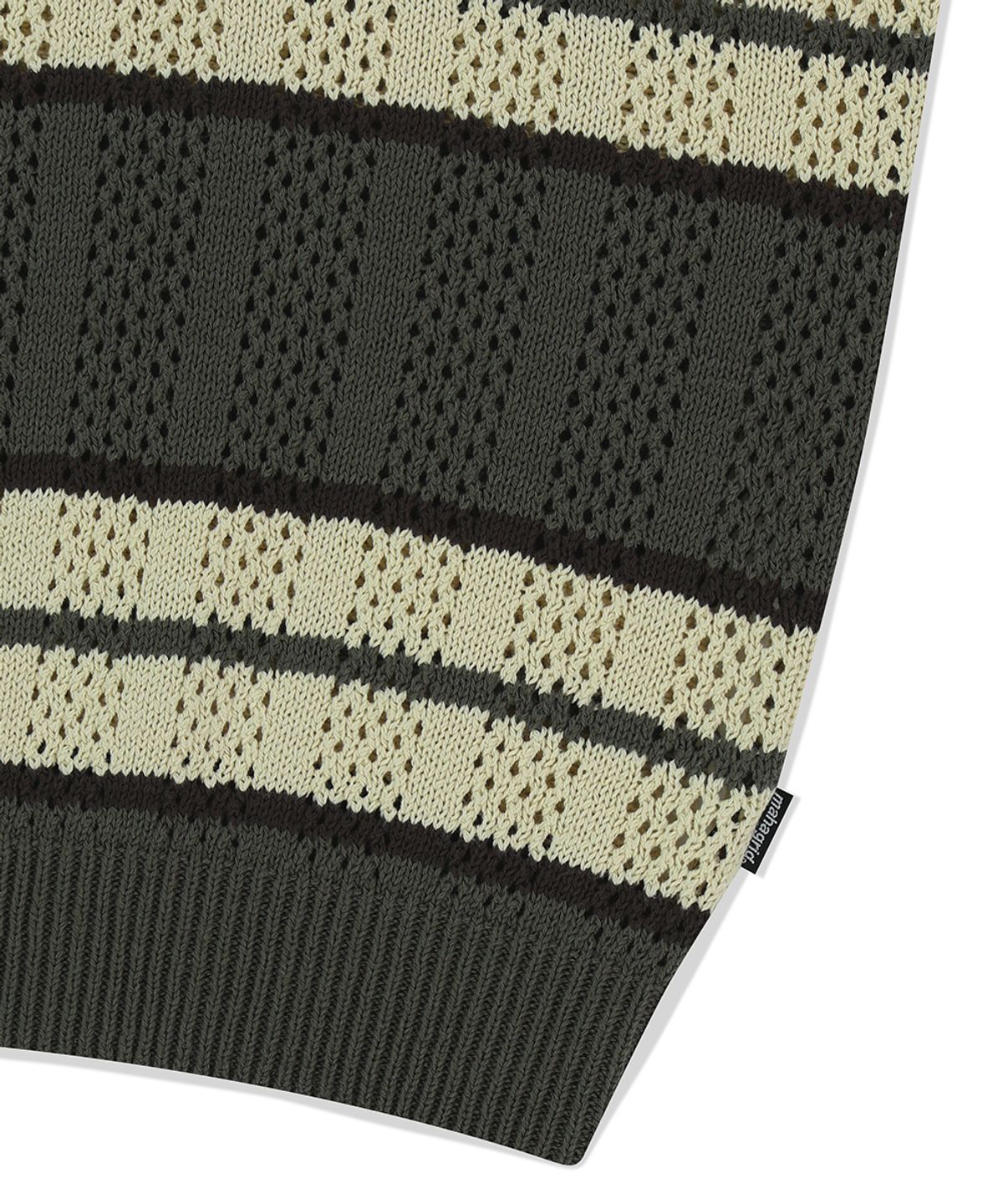 마하그리드(MAHAGRID) MESH STRIPE KNIT KHAKI(MG2FSMK611A)