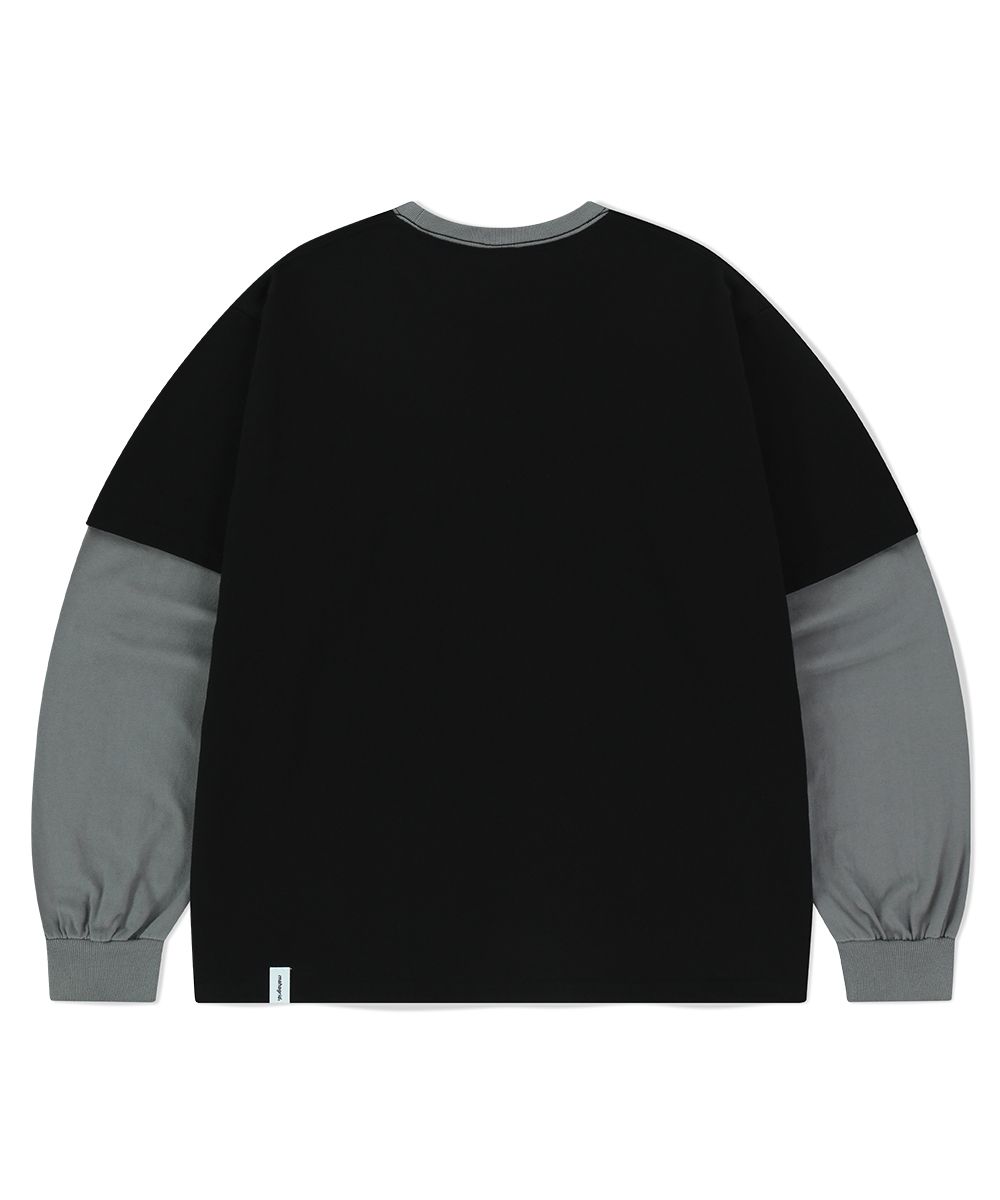 【mahagrid】25SS★ BANNER LOGO LAYERED LS TEE MUSINSA | MAHAGRID BANNER LOGO LAYERED LS TEE BLACK(MG2FSMM555A)