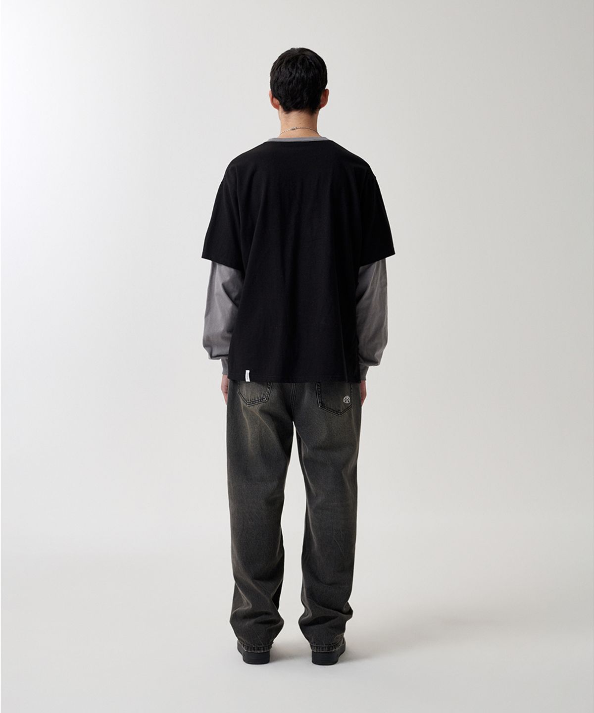 마하그리드(MAHAGRID) BANNER LOGO LAYERED LS TEE BLACK(MG2FSMM555A)