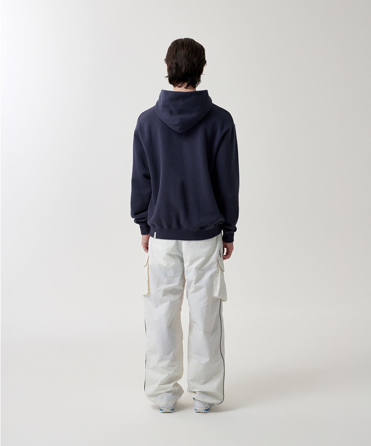 마하그리드(MAHAGRID) TWILL CUT OFF APPLIQUTE HOODIE NAVY(MG2FSMM403A)