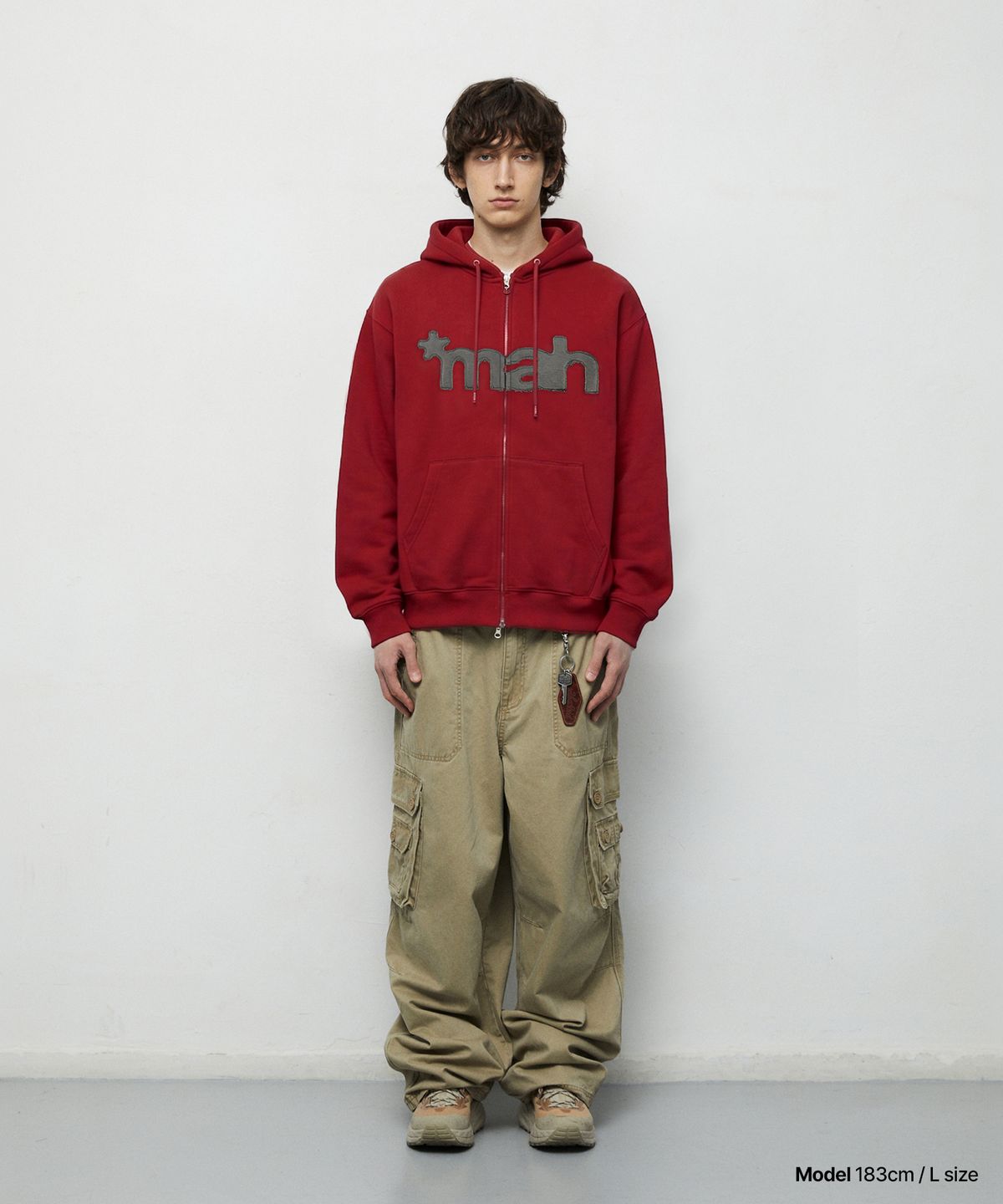 마하그리드(MAHAGRID) mah CUT OFF APPLIQUE ZIP-UP HOODIE 4colors
