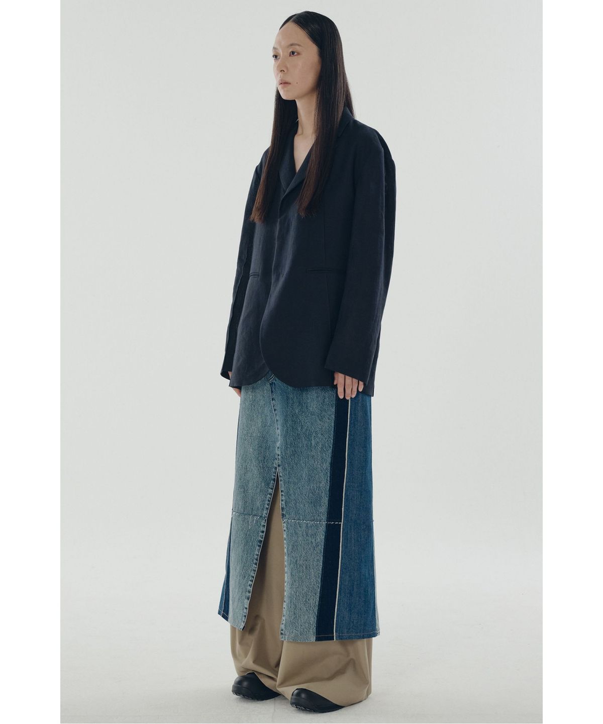래코드(RECODE) Raw Edged Two Tuck Pants_RQPAS25531BEX