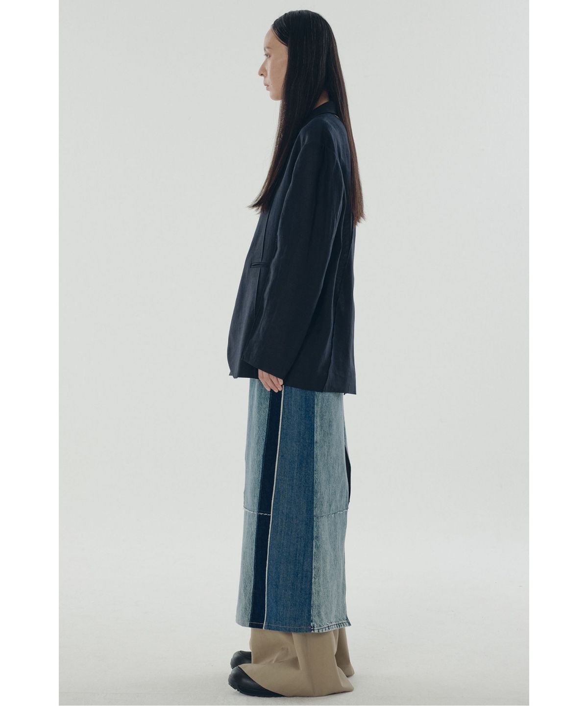 래코드(RECODE) Raw Edged Two Tuck Pants_RQPAS25531BEX