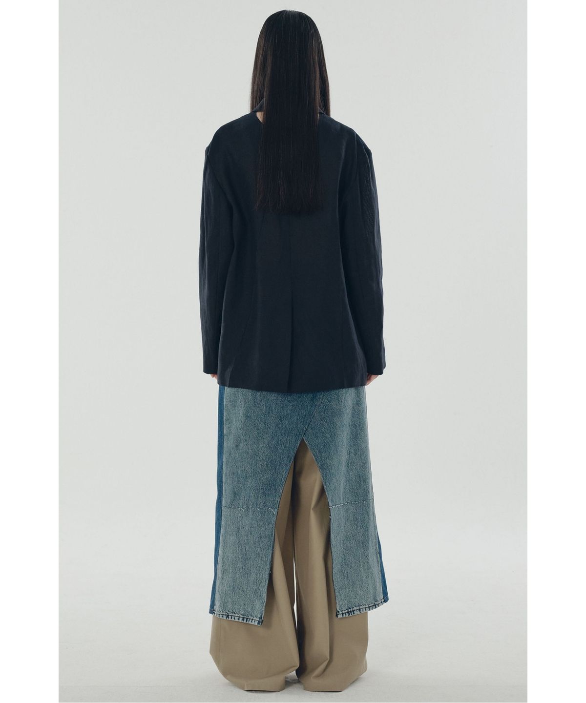 래코드(RECODE) Raw Edged Two Tuck Pants_RQPAS25531BEX