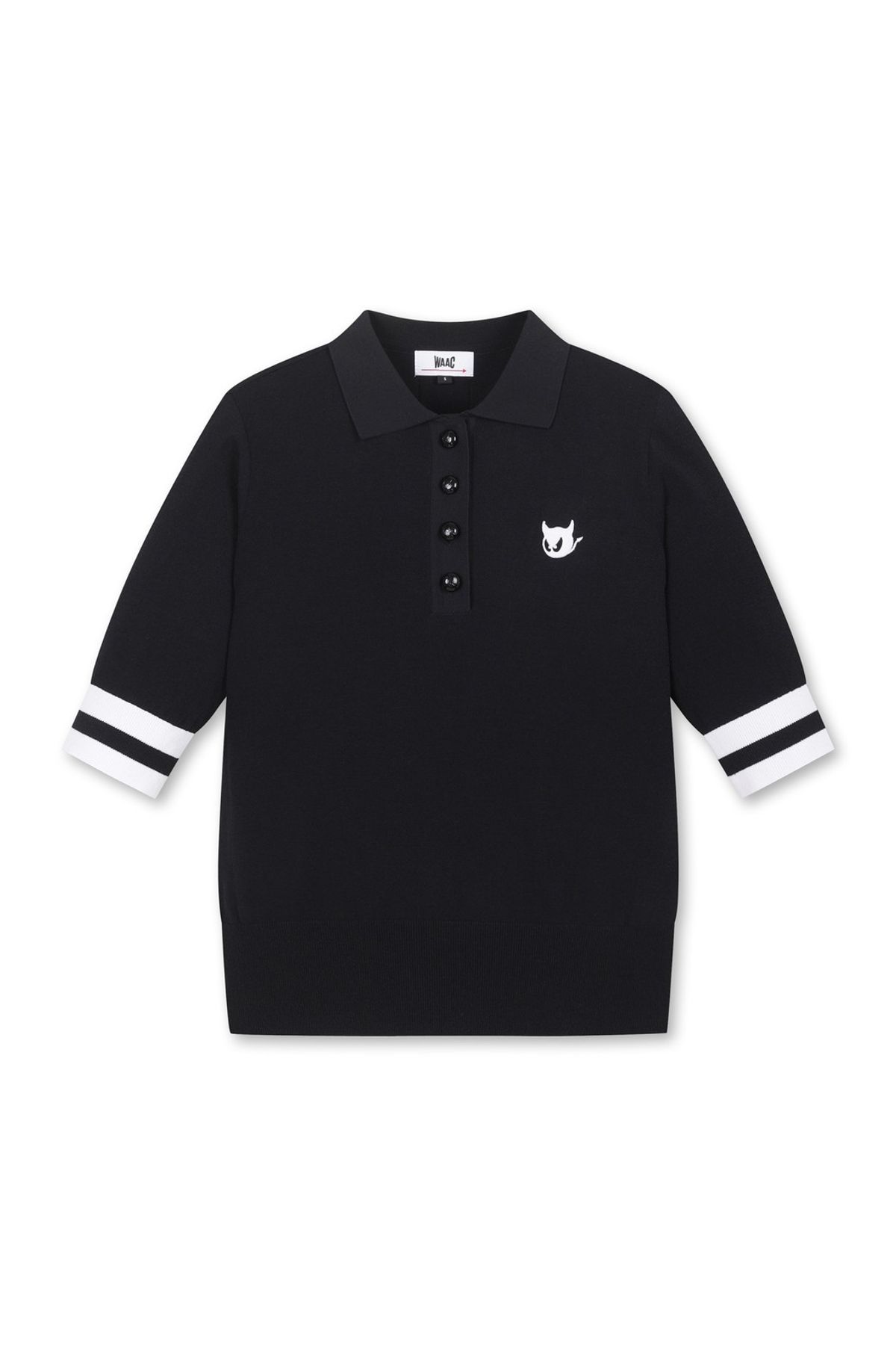 왁(WAAC) Women Essntial SS Knit Polo_WWWAM25902BKX