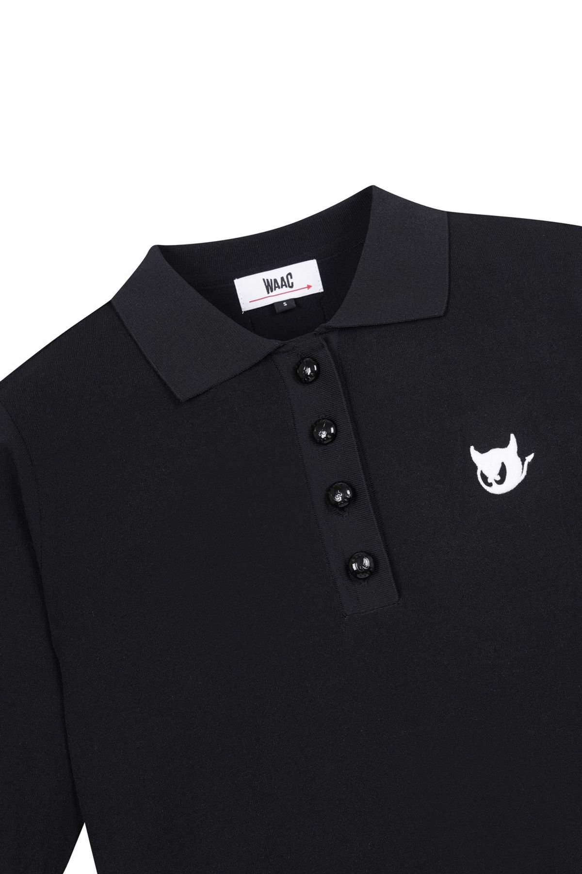 왁(WAAC) Women Essntial SS Knit Polo_WWWAM25902BKX