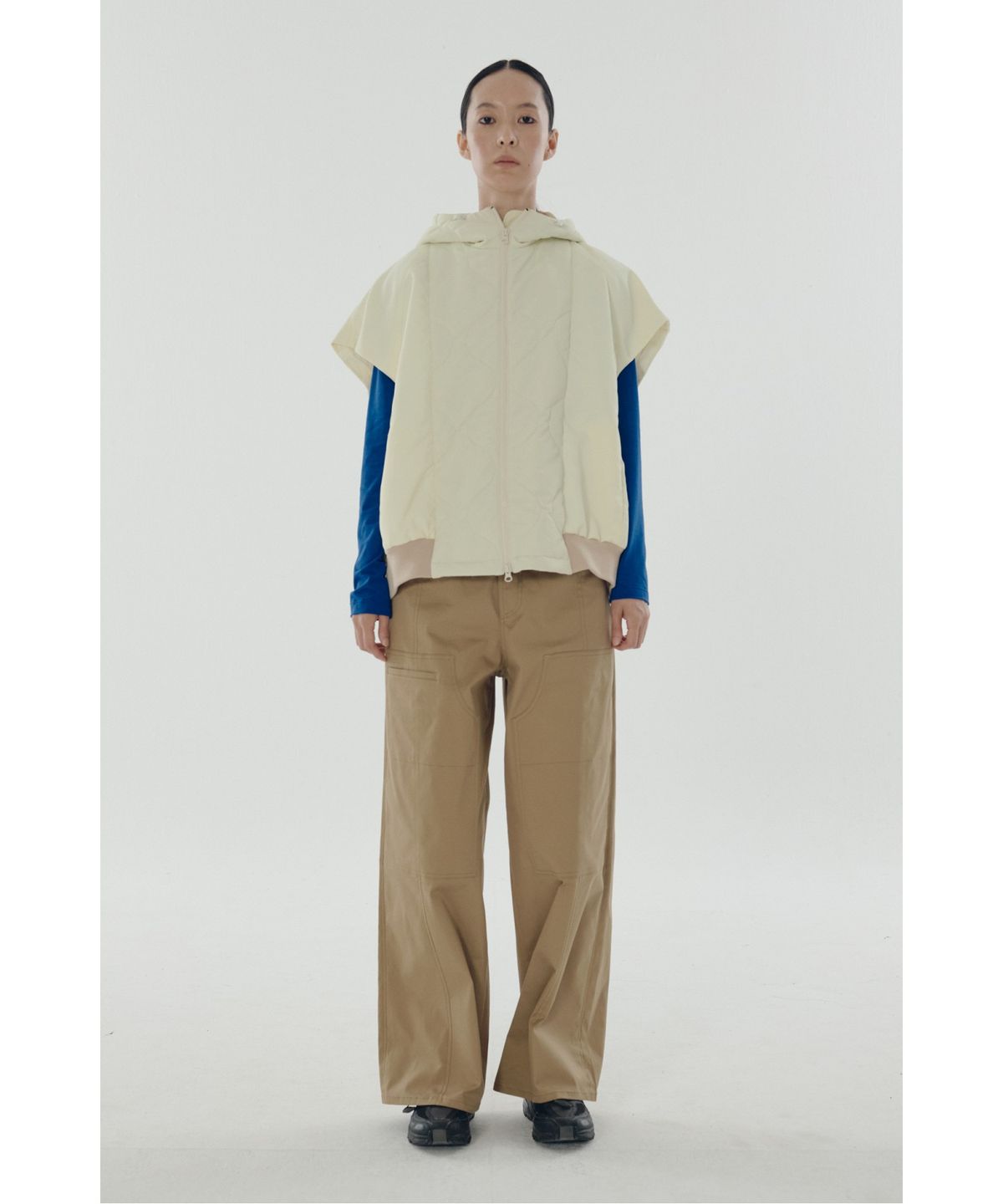 래코드(RECODE) Drop Shoulder Bomber Vest _RQUAS25508IVX