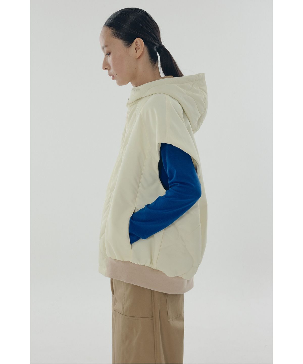 래코드(RECODE) Drop Shoulder Bomber Vest _RQUAS25508IVX