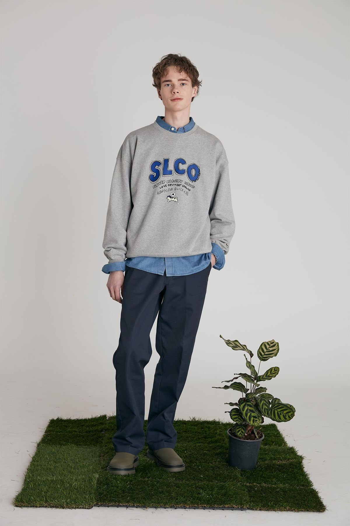 슬로코스터(SLOWCOASTER) SLCO SWEATSHIRT (SLCO UNIFORM 스웻셔츠) Grey