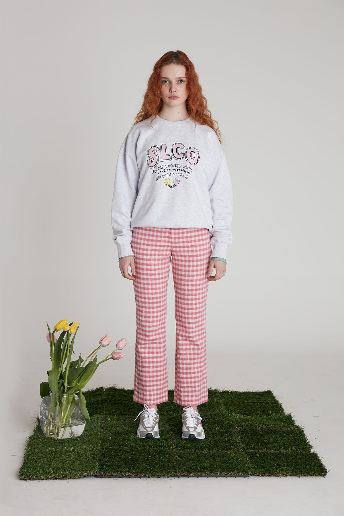 슬로코스터(SLOWCOASTER) SLCO SWEATSHIRT (SLCO UNIFORM 스웻셔츠) White Grey