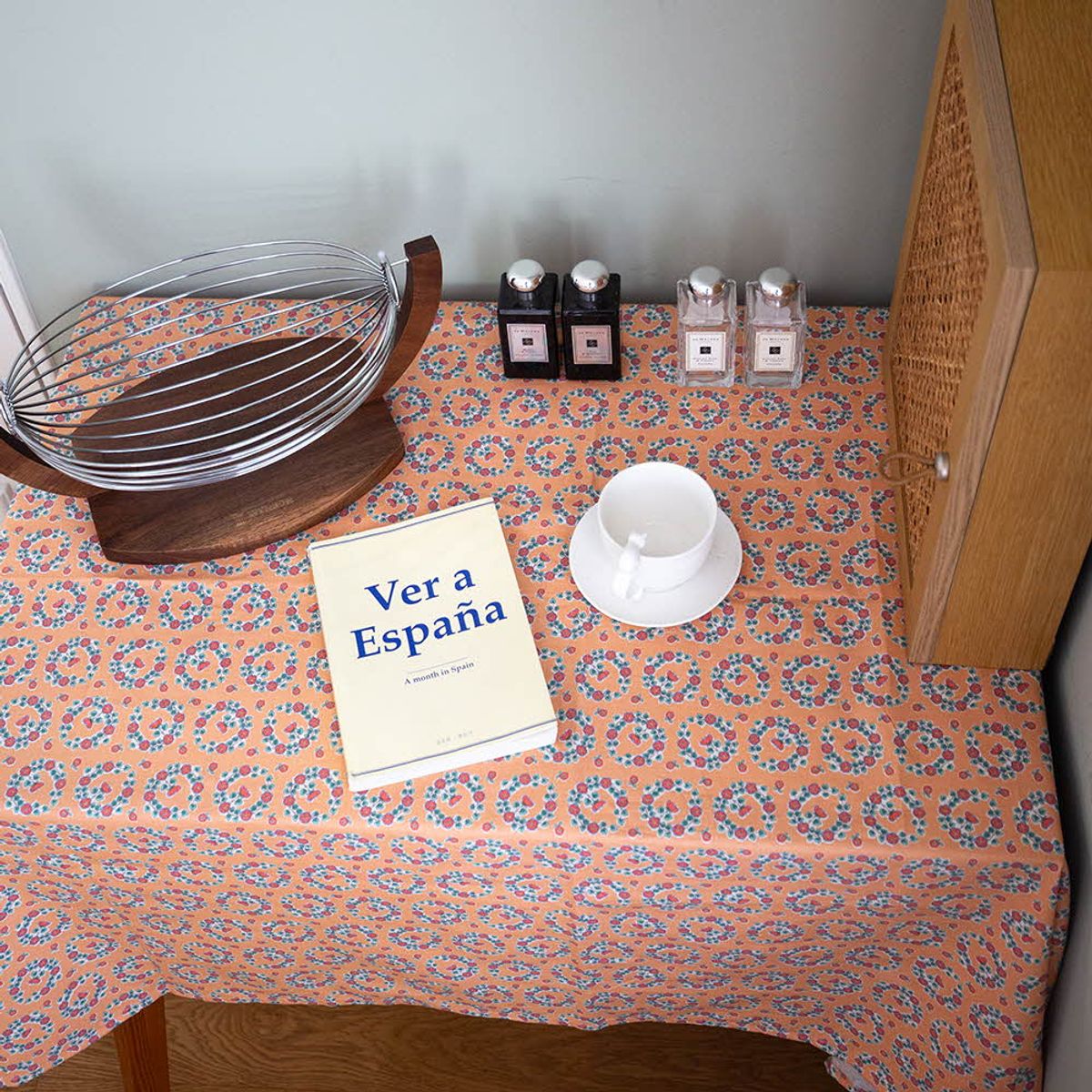 쿠션이야기(CUSHIONSTORY) Vintage hand block table cloth - Lis