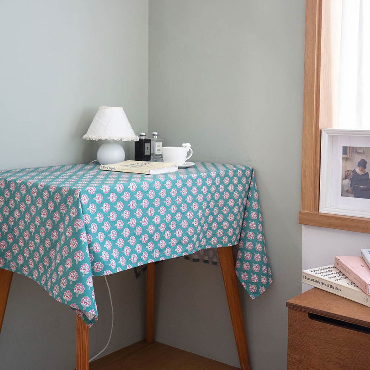 쿠션이야기(CUSHIONSTORY) Vintage hand block table cloth - Nora