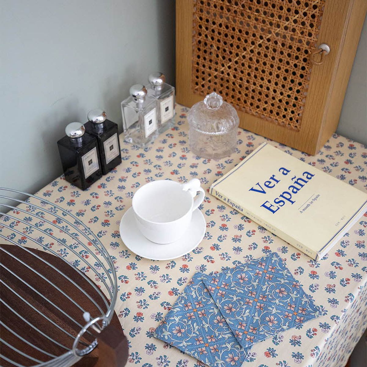쿠션이야기(CUSHIONSTORY) Vintage hand block table cloth - Ramon