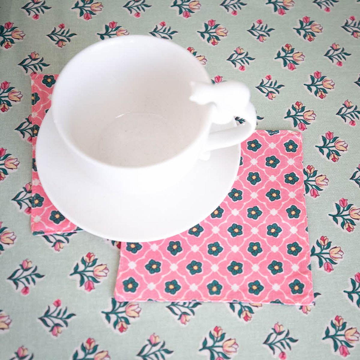 쿠션이야기(CUSHIONSTORY) Vintage hand block table cloth - Pansy