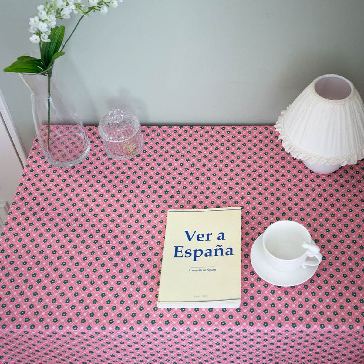 쿠션이야기(CUSHIONSTORY) Vintage hand block table cloth - Pansy