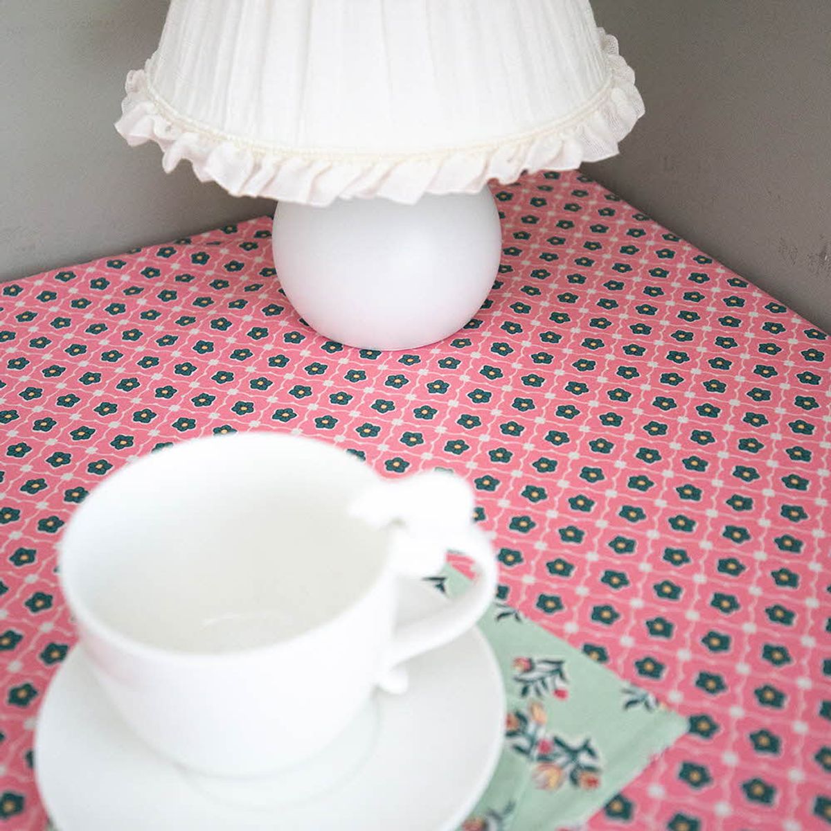 쿠션이야기(CUSHIONSTORY) Vintage hand block table cloth - Pansy
