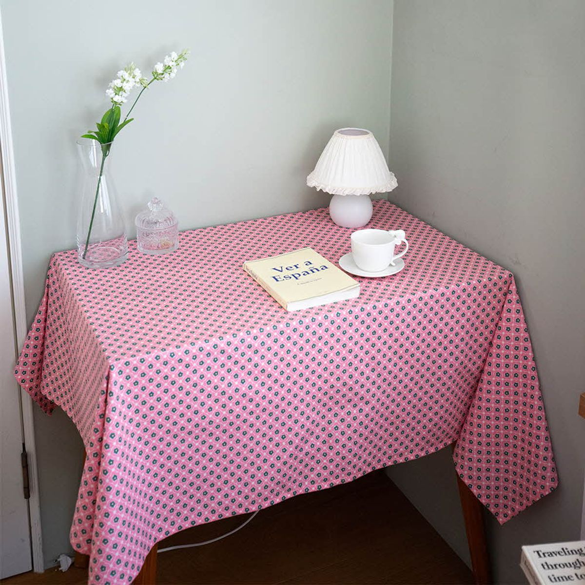 쿠션이야기(CUSHIONSTORY) Vintage hand block table cloth - Pansy