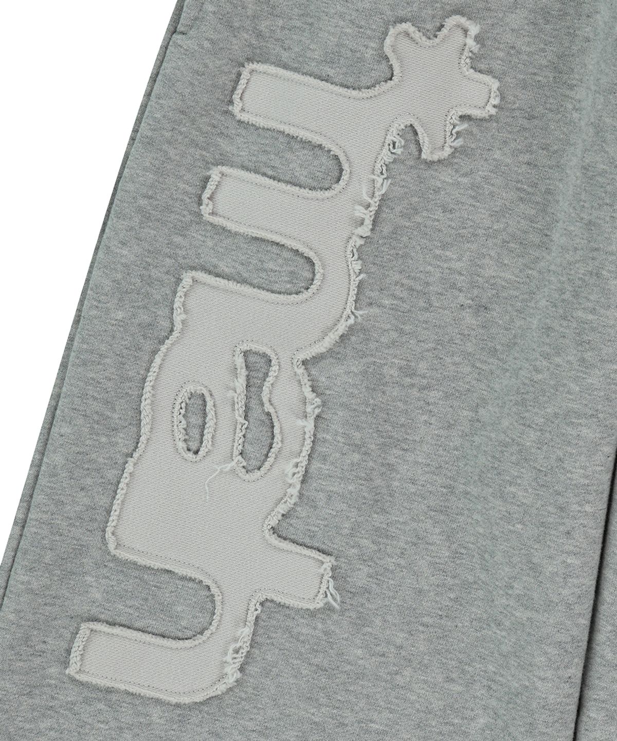 마하그리드(MAHAGRID) mah CUT OFF APPLIQUE SWEATPANT GREY(MG2FSMPA01A)