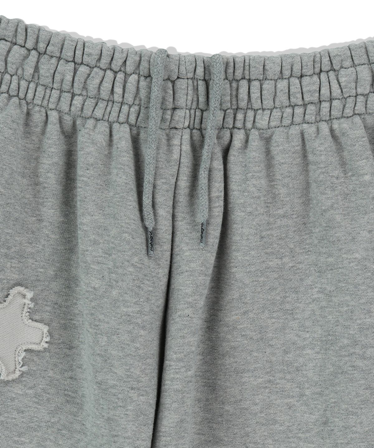 마하그리드(MAHAGRID) mah CUT OFF APPLIQUE SWEATPANT GREY(MG2FSMPA01A)