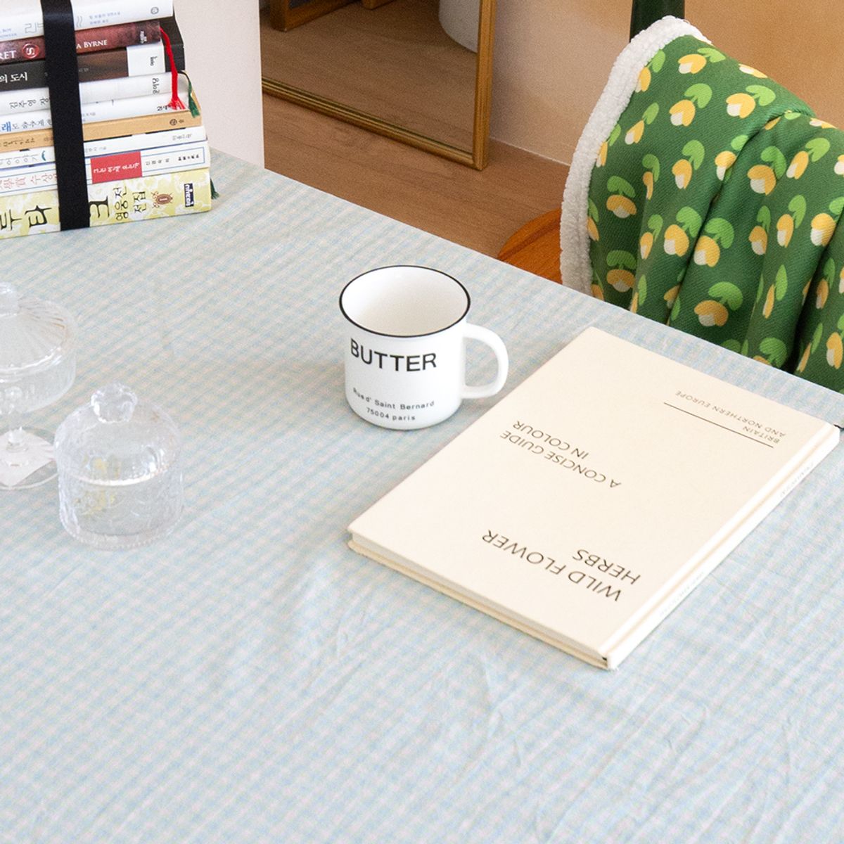 쿠션이야기(CUSHIONSTORY) 프루티 선염 면 식탁보 스카이퍼플