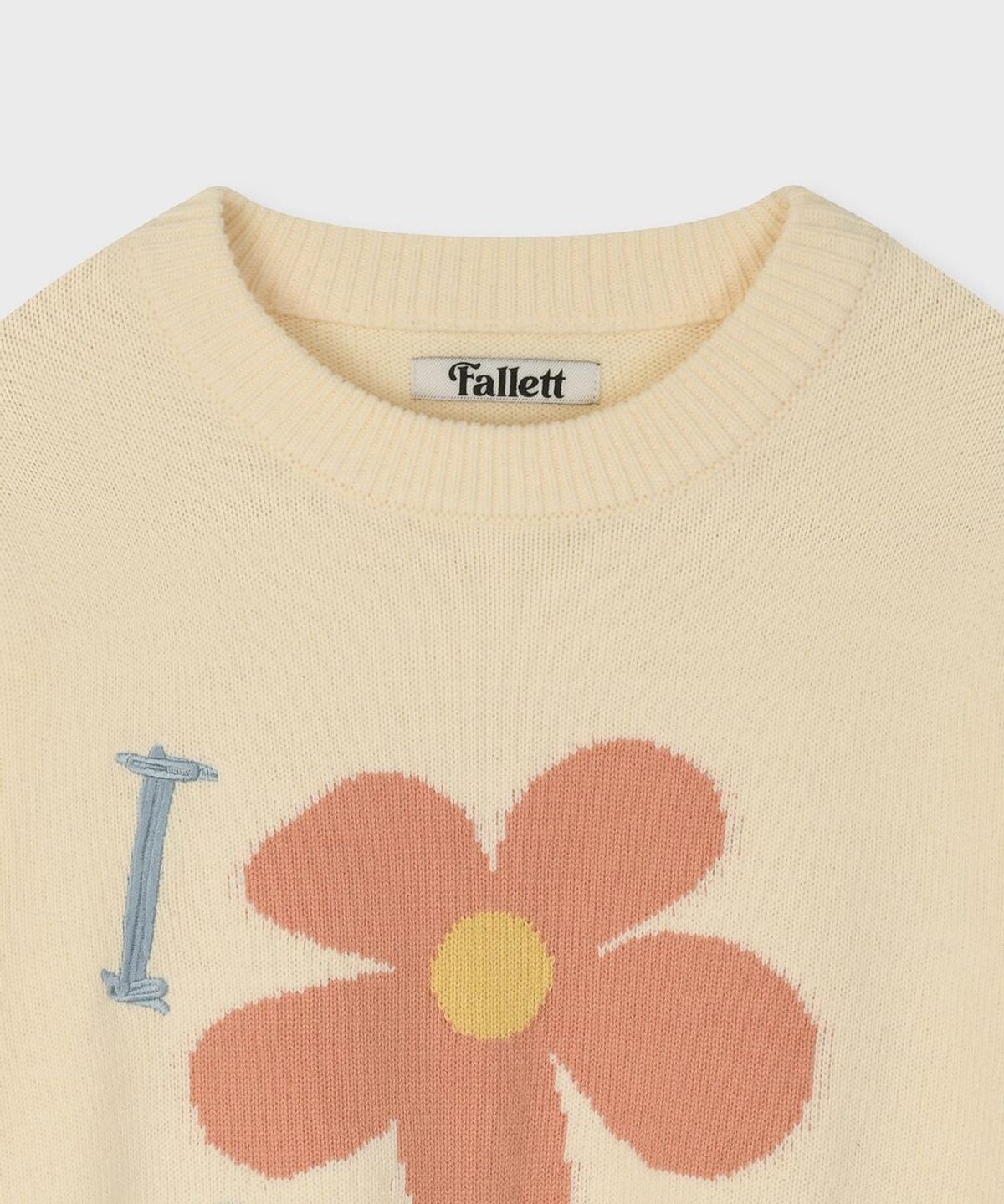 팔렛(FALLETT) 드로잉 플라워 니트 아이보리