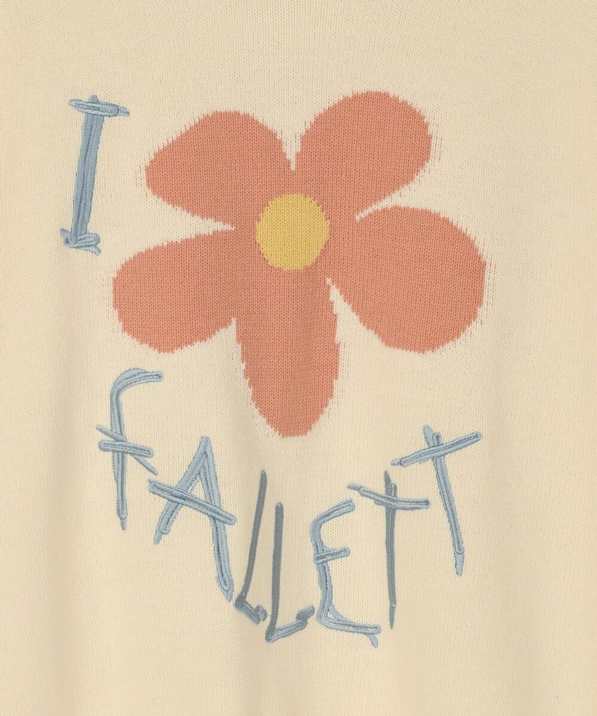 팔렛(FALLETT) 드로잉 플라워 니트 아이보리