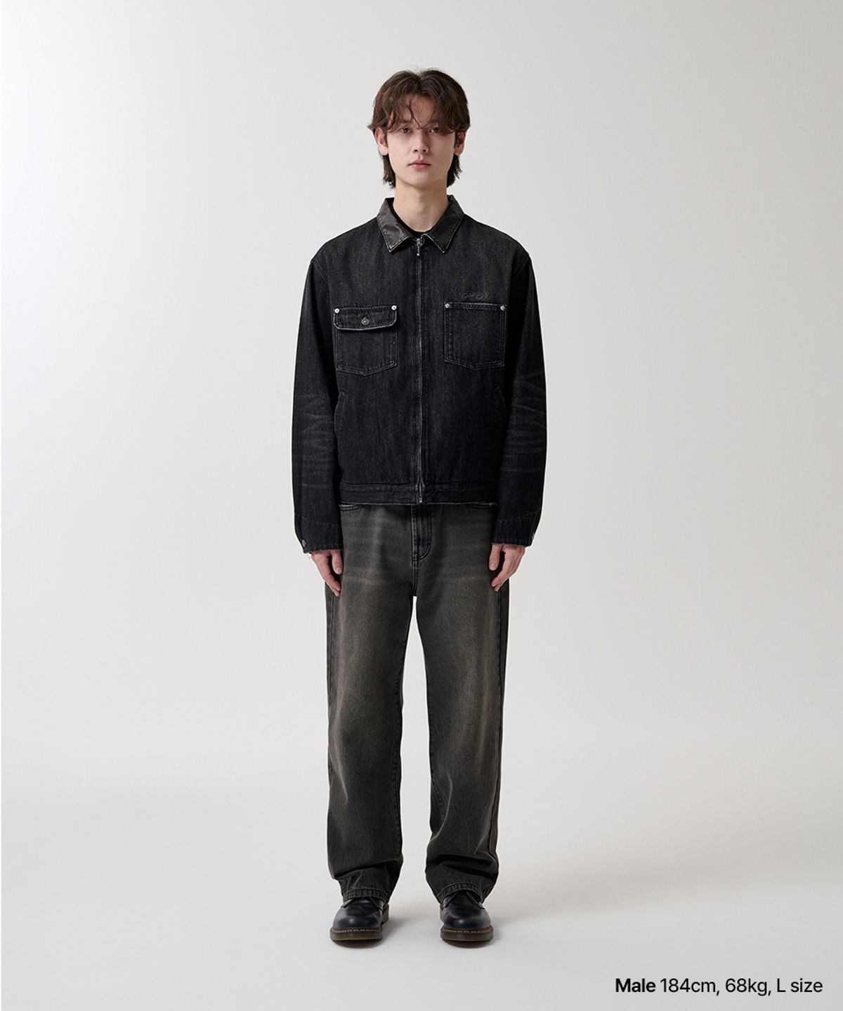마하그리드(MAHAGRID) DUNGAREE DENIM JACKET BLACK(MG2FSMJ245A)