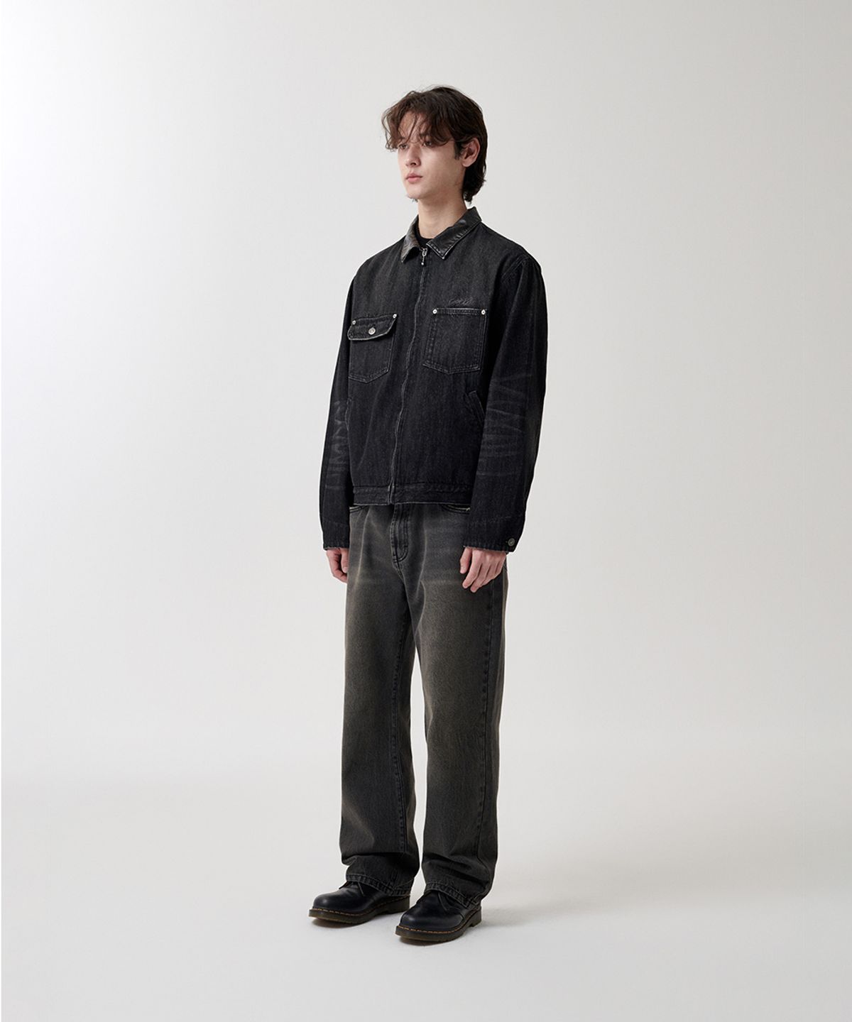 마하그리드(MAHAGRID) DUNGAREE DENIM JACKET BLACK(MG2FSMJ245A)