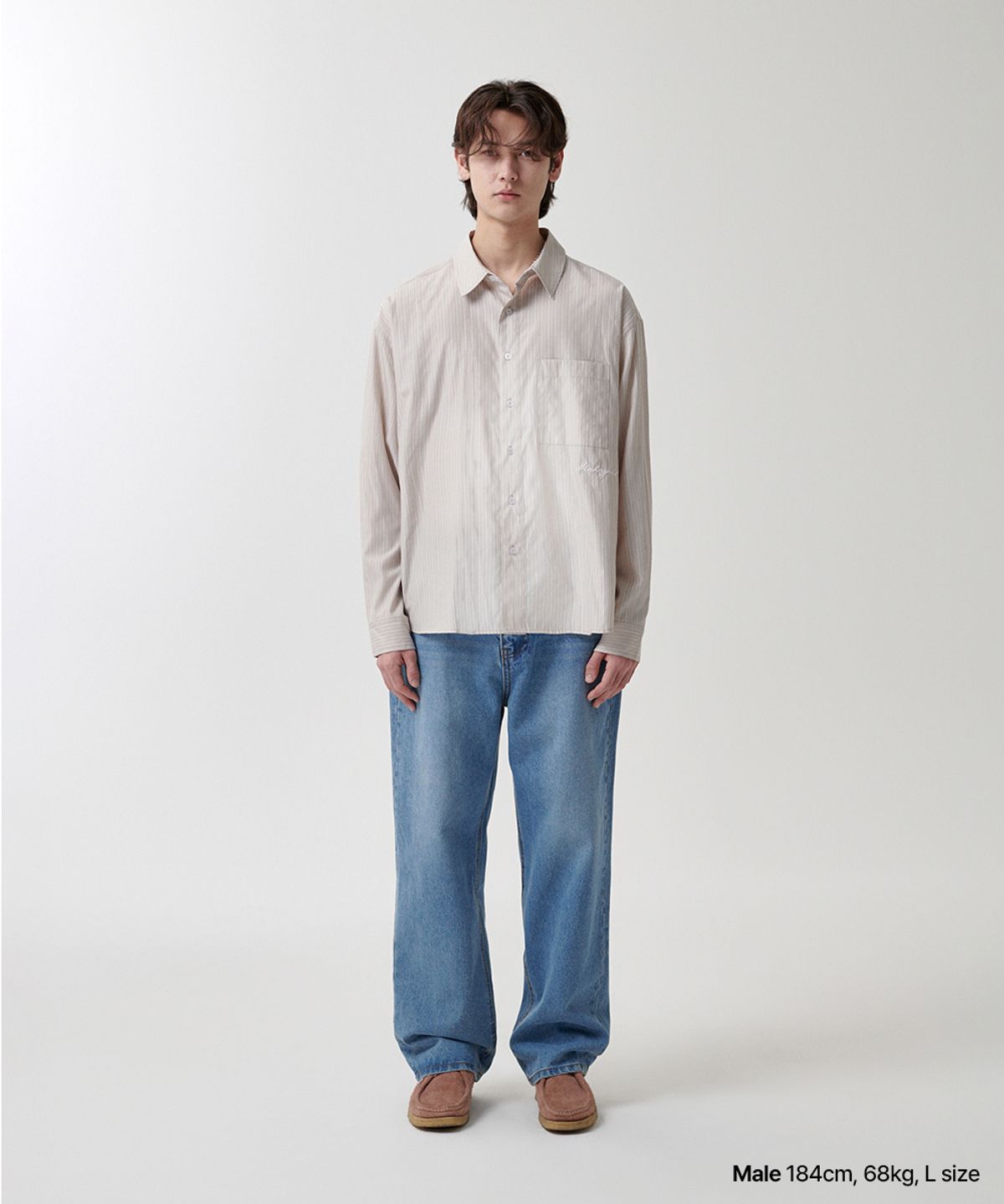 마하그리드(MAHAGRID) COMFORT STRIPE SHIRT BEIGE(MG2FSMW320A)