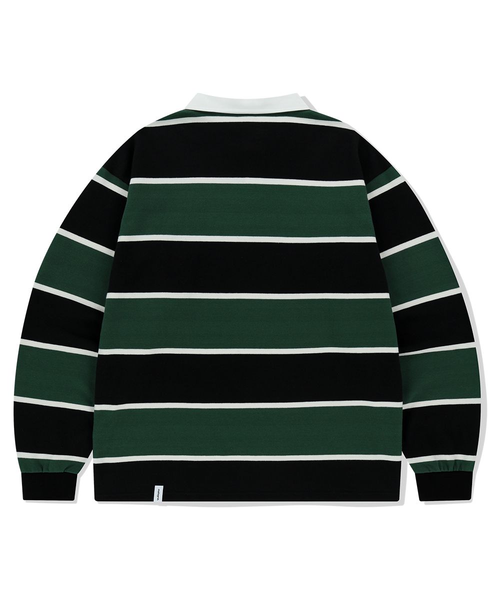 MUSINSA | MAHAGRID STRIPE RUGBY SHIRT GREEN(MG2FSMM550A)