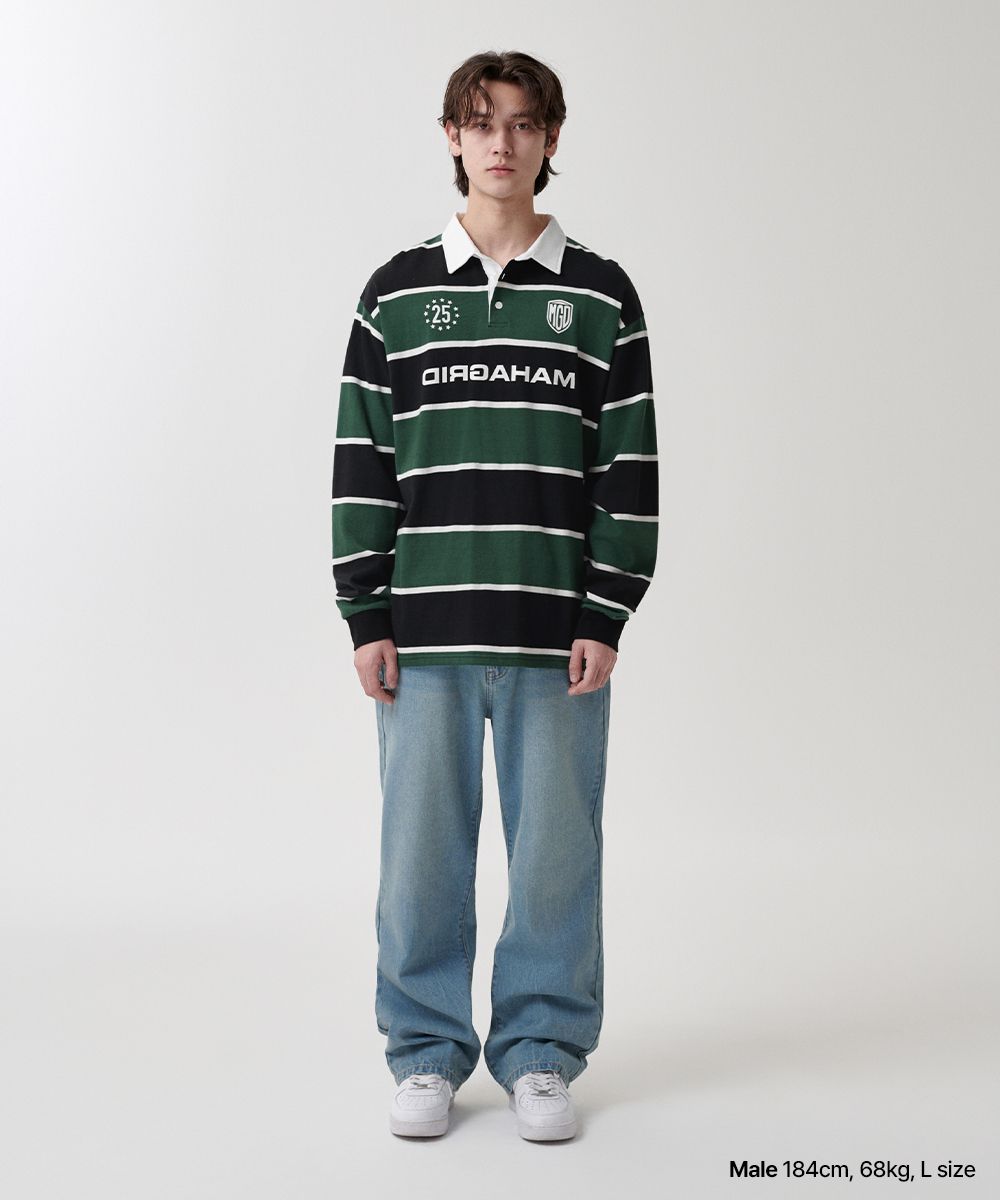 【mahagrid】25SS★ STRIPE RUGBY SHIRT STRIPE RUGBY SHIRT[IVORY] - MAHAGRID